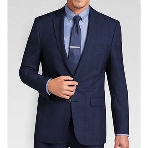 Calvin Klein BRAND NEW Navy Plaid Suit